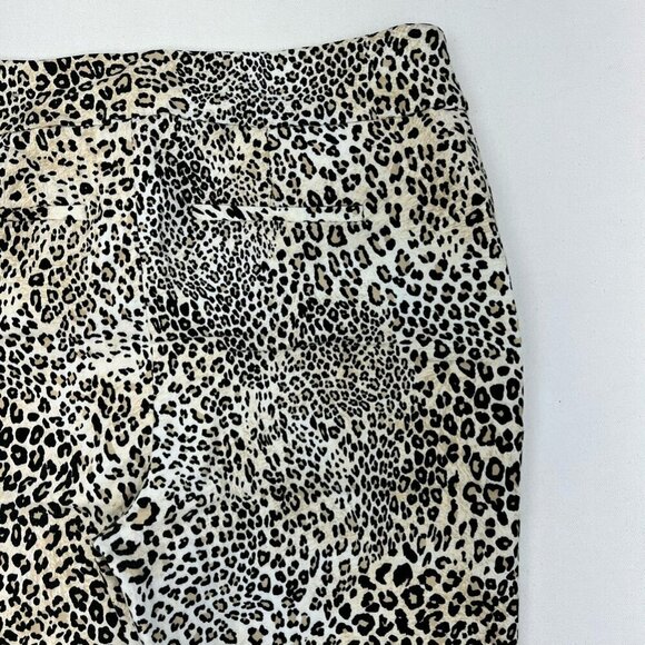 Chicos Womens Cropped Pants Multicolor Leopard Pockets Pull On Stretch 4R - Picture 4 of 10